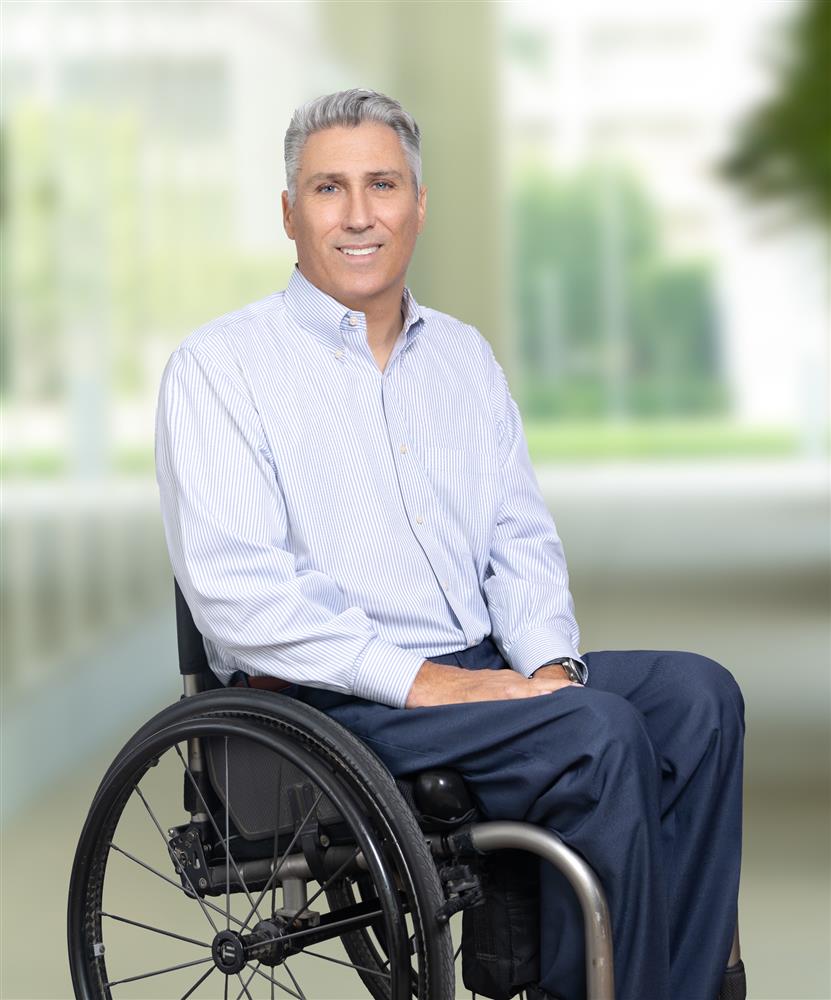 Man on a wheelchair